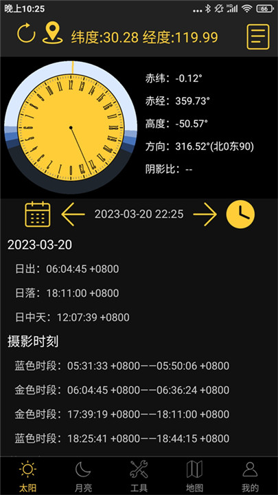 日出日落月相